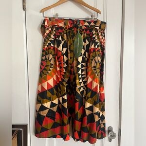 FARM Rio belted pleated midi skirt